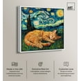 thumbnail image 2 of Starry Night Cat Canvas Trendy Animal Art by Art Remedy, White Frame, 20" x 20", 2 of 7