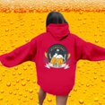 thumbnail image 2 of Women's Oktoberfest Printed Drop Shoulder Hoodie for Everyday Wear and Casual in Autumn/Winter Season Red 4XL, 2 of 7