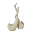 thumbnail image 6 of 17", 14"H Beige Ceramic Intertwined Swan Sculpture, by DecMode (2 Count), 6 of 9