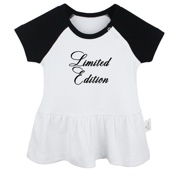 Limited Edition Funny Dresses For Baby, Newborn Babies Skirts, Infant Princess Dress, 0-24M Kids Graphic Clothes (Black Raglan Dresses, 6-12 Months)