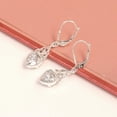 thumbnail image 4 of LeCalla 925 Sterling Silver Celtic Knot Earrings | Heart-Shaped CZ Leverback Earrings, 4 of 7