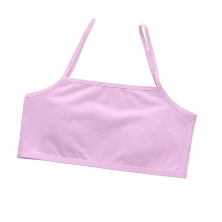 Girls Training Bra Crop Top Bra Seamless Sports Bra Training Camisole Style Lightweight Toddler Girl Underwear Light 8 Years-12 Years