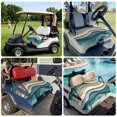 thumbnail image 6 of Golf Cart Seat Covers for 2 Seater,Teal Beige Ombre Microfiber Cart Seat Towel Blanket,Moire Modern Abstract Art Geometric Absorbent Breathable Non Slip Bench Seats Protector for Golf Course 51"x31", 6 of 9
