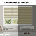 thumbnail image 5 of Keego 50% Blackout Cordless Zebra Window Shades Blinds with Modern Design Roller Shade Privacy Curtains Customizable Color and Size for Home Office Beige Linen 35"w x 52"h, 5 of 9