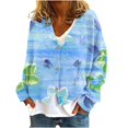 thumbnail image 2 of Cárdigan informal para mujer, chaqueta con botones estampados, abrigo de moda, blusa de poliéster para mujer, 2 of 5