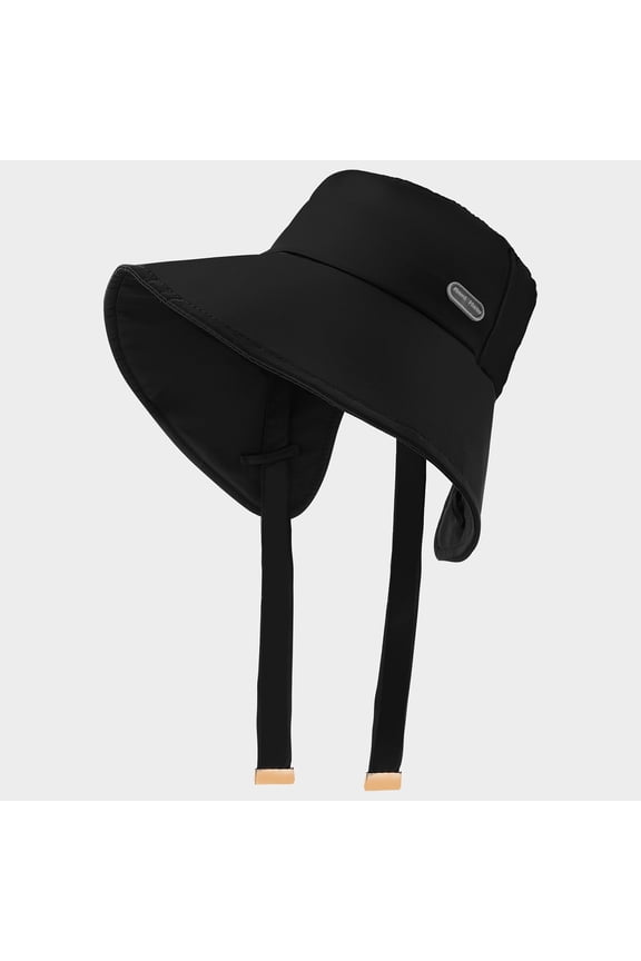 Sun Hat for Women Adjustable Outdoor Sun Shield Wide Brim Breathable Lightweight Travel Beach Hat Unisex Summer Seasonal Wear, Black
