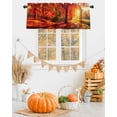 thumbnail image 2 of Fall Valances for Windows, Sunset Forest Red Leaf Autumn Rod Pocket Short Window Valance Curtains Holiday Window Treatment for Kitchen Living Room Bathroom, 42"x12", 2 of 6