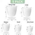 thumbnail image 2 of TGY Resin Planters with Saucers & Drainage,5 Pack Plant Pots for Indoor,Modern Plastic Flower Pots,for Garden Flowers Succulents,Home Decor,4.5/5/5.5/6.5/7 Inch,White, 2 of 7