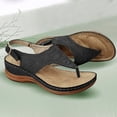 thumbnail image 3 of longantii Orthopedic Sandals for Women Non Slip Slip on Arch Support Flat Wedge Sandals Wide Width Orthopedic Slippers 2026 New Beach Vacation Orthopedic Shoes Black, 3 of 3