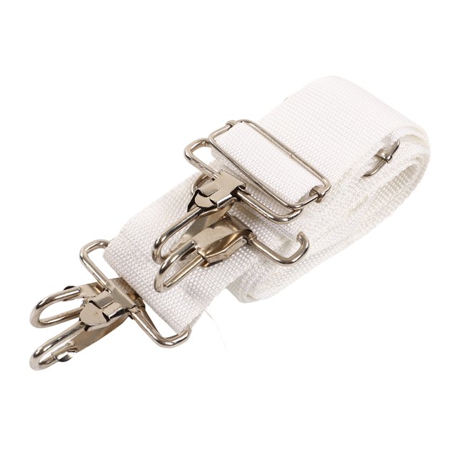 Correa de Bombo Correa Correa de Nylon Suave Elástica Ajustable Ergonímico Cómodo Correa de Correa de Tambor Doble de Hombro para Bombo Blanca