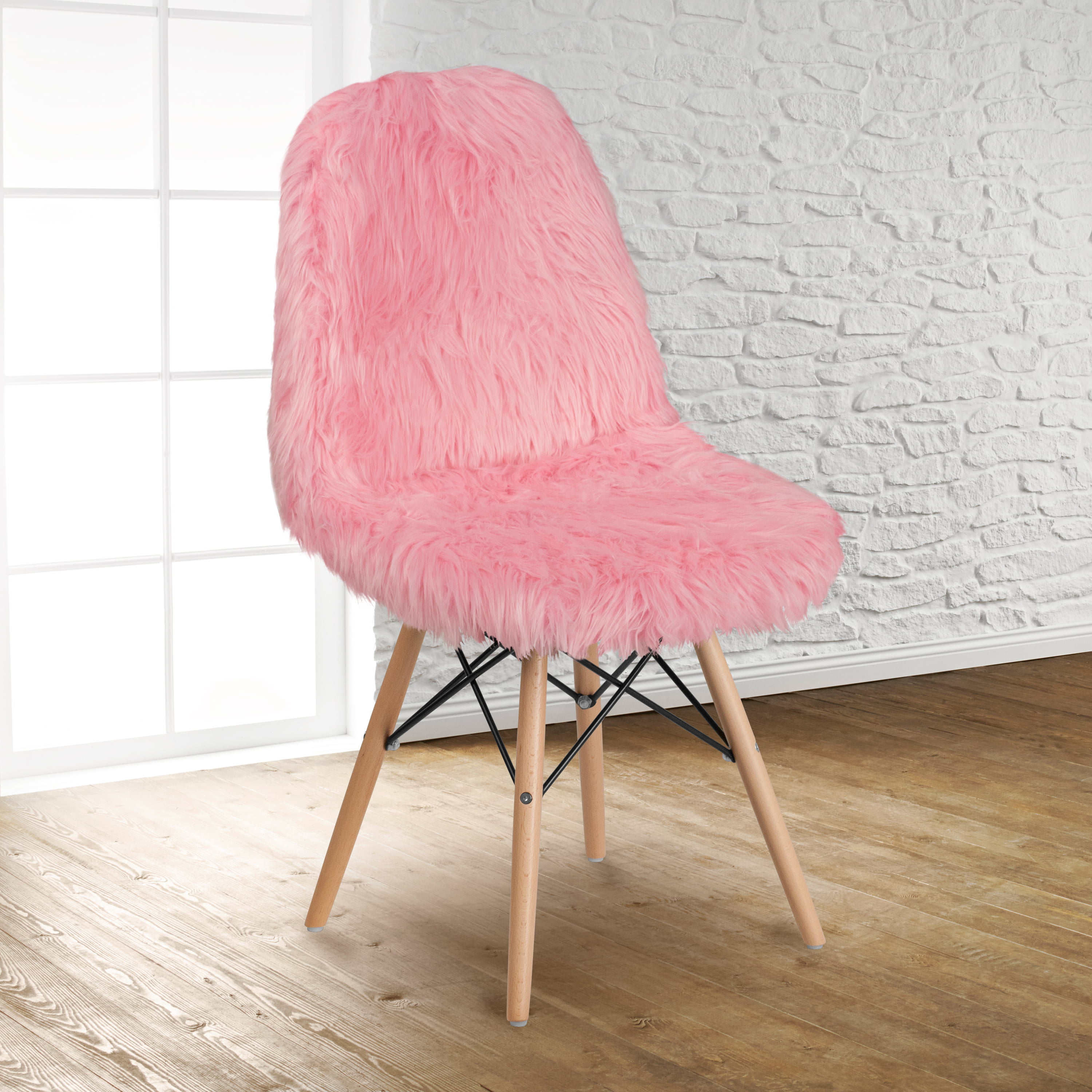 Flash Furniture Shaggy Dog Light Pink Accent Chair - Walmart.com