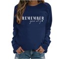 thumbnail image 2 of Dwaogom Fashion Women's Casual Long Sleeve Round Neck Printed Ladies Sweatshirt Tops Blouse Women'S Puff Short Sleeve Sweater Tops Novelty Hoodie Plus Size, 2 of 4