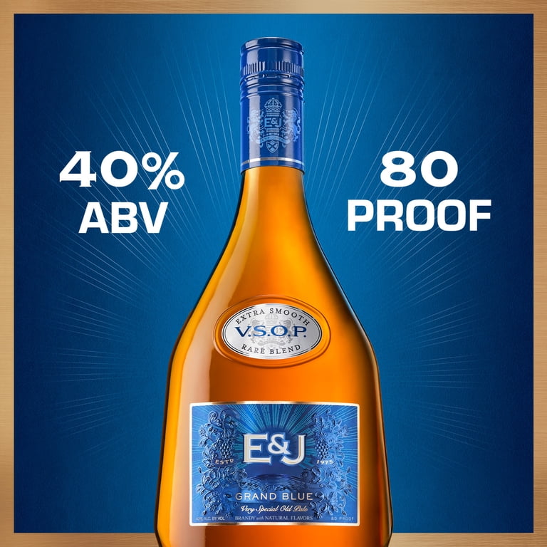 j vap E&J VSOP Brandy, 1.75L Glass Bottle, 40% ABV