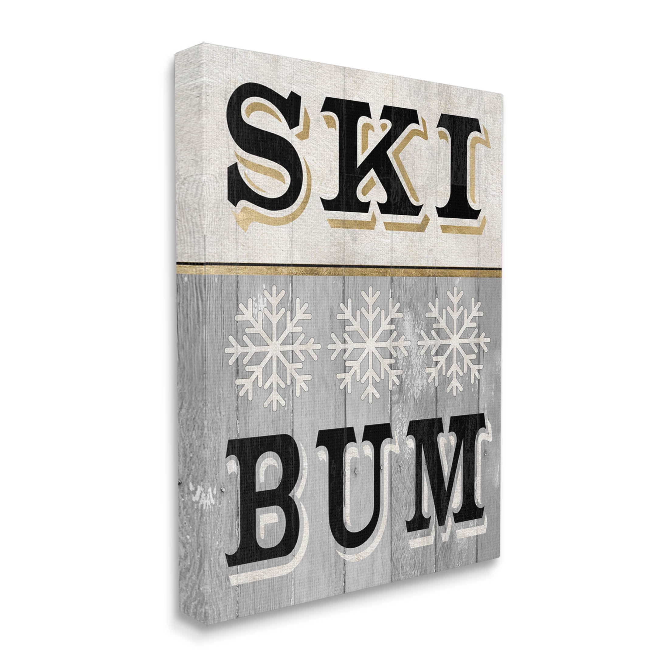 Stupell Industries Ski Bum Snowflake Sign Graphic Art Gallery Wrapped Canvas Print Wall Art, Design by Livi Finn