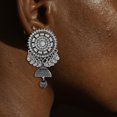 thumbnail image 3 of 1 par de pendientes bohemios vintage con borlas colgantes de estilo étnico, pendientes llamativos largos, joyería para mujer, suministros para bodas y fiestas, color plateado, 3 of 7