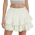 thumbnail image 2 of vigerkar Womens Summer Skirts Flowy A Line Short Skirt High Waisted Ruffle Mini Skirts Pleated Skirt Beige, L, 2 of 9