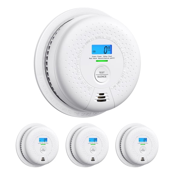 X-Sense Smoke and Carbon Monoxide Detector Combo, 10-Year Sensor with Digital Display, Standalone Alarm, Certified to Latest UL Standards, 4-PACK