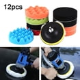 thumbnail image 2 of Fyeme 12x 5'' Car Polishing Polisher Pads Sponge Waxing Buffing Drill Adapter, 2 of 11