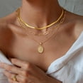 thumbnail image 2 of Layered Initial Necklaces for Women - 14K Gold Plated Layered Necklaces for Women Letter Necklace Snake Paperclip Chain Necklace Gold Necklace Gold Jewelry for Women Gifts, 2 of 2