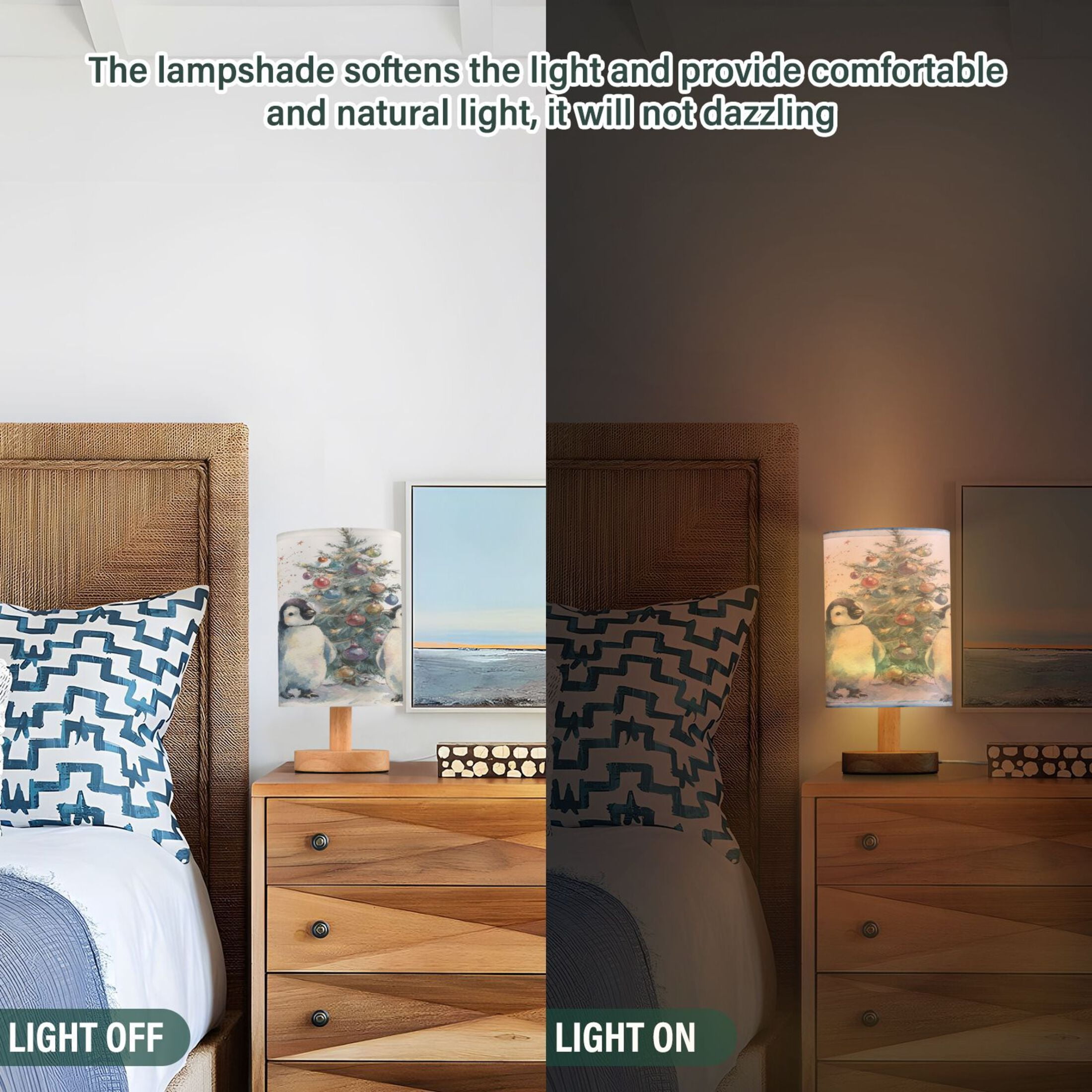 Table Lamp Desk Lamp Bedside Lamp LED Lamp Night Light With USB Charging Interface for Home Bedroom Living Room Cartoon Christmas Penguins