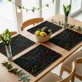 thumbnail image 5 of Math Formula Geometric Placemats Set of 4, Modern Art Black Yellow Washable Wipeable Table Mats for Dining Tables, Indoor Outdoor Kitchen Place Mats for Holiday Party Table Decor, 5 of 9