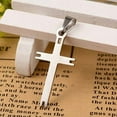 thumbnail image 2 of Tarnish Resistant 304 Stainless Steel Cross Pendants Stainless Steel color 28.5x15x3mm Hole: 3x6mm 304 Stainless Steel, 2 of 2