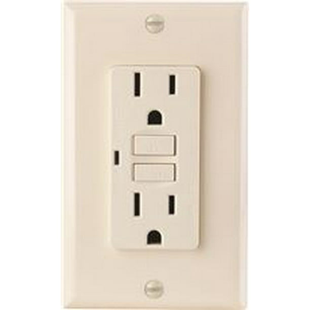 GFCI RECEPTACLE, LIGHT ALMOND, NEMA 5-15R, 120 VOLTS, 15 AMPS per 3 ...