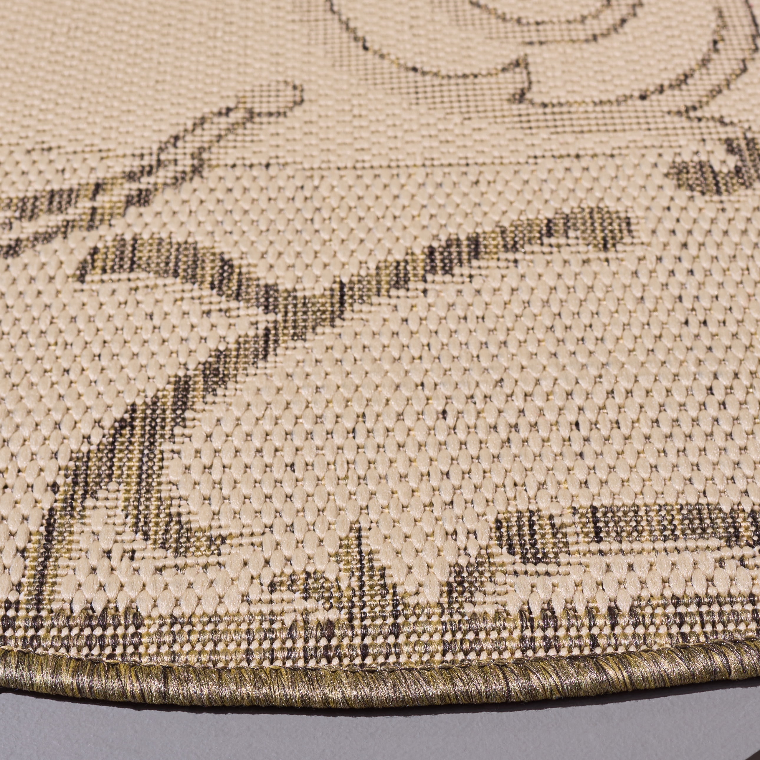Safavieh Courtyard Daniel Oriental Indoor/Outdoor Area Rug, Natural/Brown, 5'3" x 5'3" Round