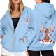 thumbnail image 1 of WILLBEST Sudadera de Mujer con Estampado Navideño, Cremallera, Manga Larga, Bolsillo, Cordón Ajustable y Capucha Informal 2194 Grande, 1 of 8