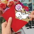 thumbnail image 4 of Funny Valentine's Day Greeting Card with 5 x 7 Inch Envelope (1 Card) Cut You - Flying Baby with Wings and Hearts, 4 of 6