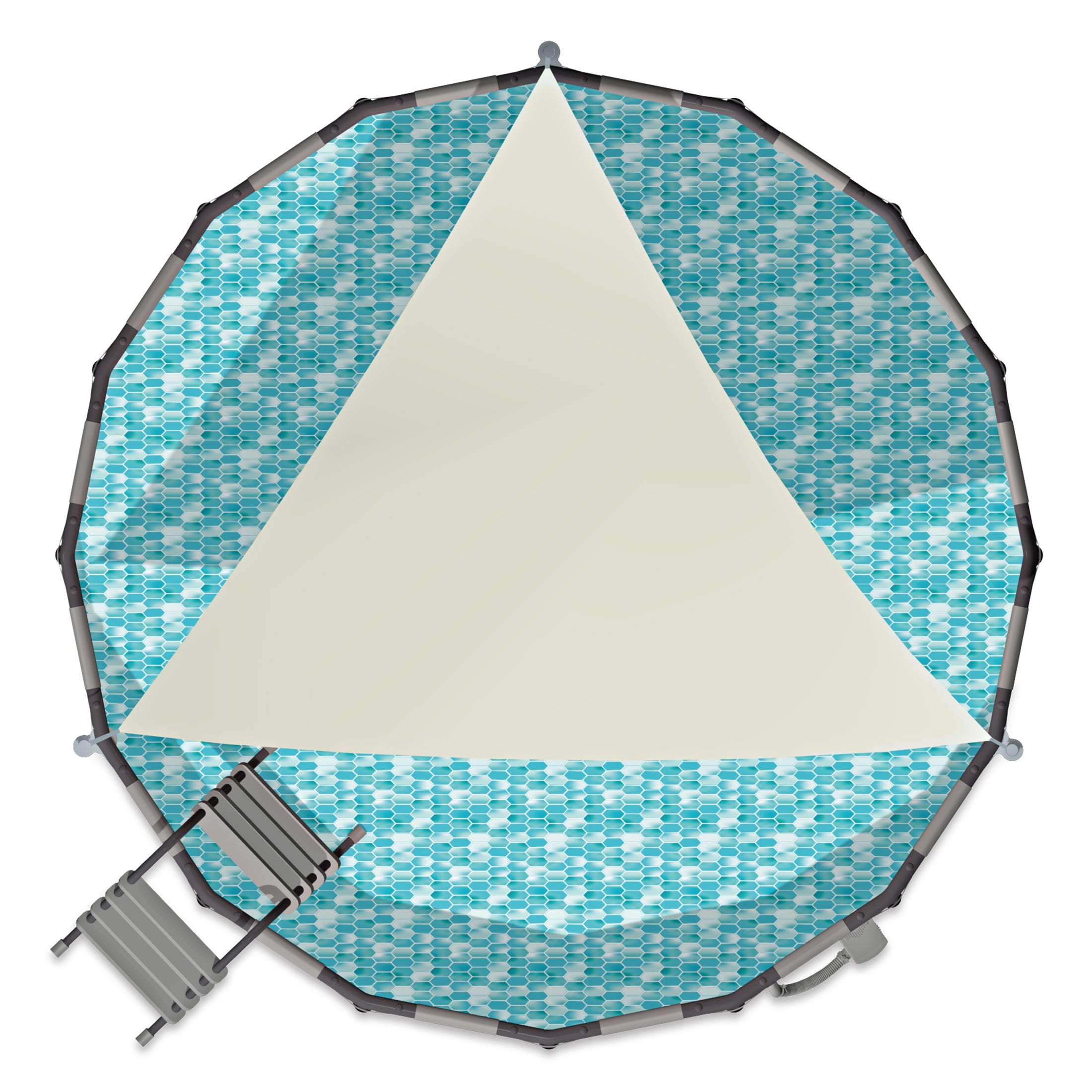 Summer Waves Canopy for Pools, for 20-24 ft Above Ground Frame Pool, Pool Accessory, for Adults, Unisex, Round, Cool Gray, Outdoor Use