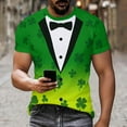 thumbnail image 3 of Mens St Patricks Day Shirt Shamrock Graphic T-Shirt Novelty Short Sleeve Shirts Casual Round Neck Tops Summer Basic Tees, 3 of 8