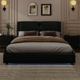 thumbnail image 6 of King Bed Frame With Bluetooth Speakers And RGB LED Lights Luxurious PU Leather Headboard No Box Spring Required Easy Assembly Black, 6 of 9