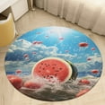 thumbnail image 5 of Summer Fruit Watermelon Round Rugs -Washable Non-Slip Small Round Area Rug Throw Soft Circle Rugs for Bedroom, Modern Print Indoor Carpet for Entryway Sofa Living Room, 5 of 7