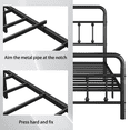 thumbnail image 4 of Jopath Twin Size Metal Bed Frame, Platform Bed with Headboard Structurally Stable Under Bed Storage for Teens Adults Black, 4 of 6