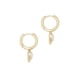 thumbnail image 2 of Aretes Huggie de Corazón Ari en Oro con Drusa Iridiscente, 2 of 4