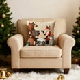 thumbnail image 6 of 17.7x17.7 in Christmas Pillow, Linen Christmas Pillow Covers, Christmas Decorative Pillow Covers, Linen Cushion Cover with Cute Animal Graphic Print for Sofa Couch Home Holiday Decorations, Lazyguy, 6 of 6
