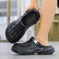 thumbnail image 2 of Pandaie Men Orthopedic Clogs Arch Support Garden Shoes Comfortable Slip on Closed Sandals Adjustable Strap Summer Slippers Black,7.5, 2 of 7