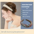 thumbnail image 3 of Qarigey Diademas con cuentas de cristal con purpurina, tocado de punto Flexible para el cabello, tocado para mujer, fiesta, colorido brillante Accesorio para el cabello colorido brillante Qarigey AP010971-05B, 3 of 5