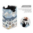 thumbnail image 3 of Yayeee Freestanding Laundry Hamper with Handle Collapsible Large Storage Basket for Clothes, Winter Village Serenity, 3 of 7