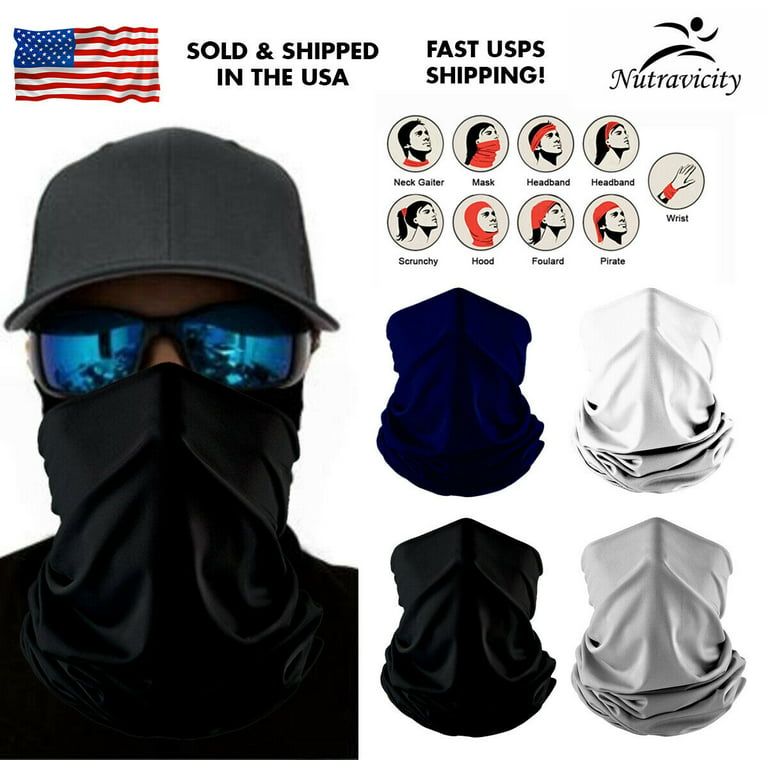 Nutravicity Solid Face Balaclava Scarf Neck Fishing Shield Sun Gaiter Headwear Mask, Men's, Size: One size, White
