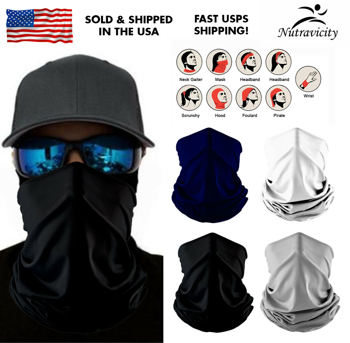 Solid Face Balaclava Scarf Neck Fishing Shield Sun Gaiter Headwear Mask - image 2 of 7