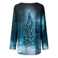 thumbnail image 4 of SDNall Womens Plus Size Christmas Tops Long Sleeves Floral Casual Shirts Solid Pullover Loose Tunic Tops Christmas Tree Print Round Neck Long Dleeve Blouse Holiday Shirts (Blue, Sizes S-XXL), 4 of 9