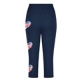 thumbnail image 4 of ZACPNCV Girls Athletic Capri Leggings Independence Day Print High Waist Kids Leggings Athletic Sports Workout Dance Tights Cropped Pants Navy 8-9 Years, 4 of 9