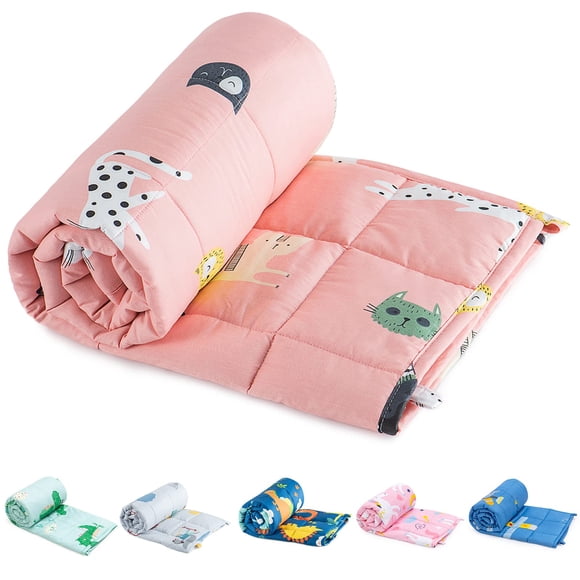 Manta pesada Sivio Pink Cat, 1,4 kg, 90 x 120 cm, 100% algodón