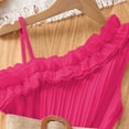 thumbnail image 4 of ITSAME Dress for Girls, One Shoulder Waist-Cinching Sleeveless Ruffled Kids Pageant Party Formal Dress Hot Pink 11-12T, 4 of 7