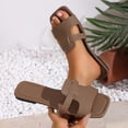 thumbnail image 6 of KIJBLAE Women's Wrap Cross Strap Single Band Flat Sandals, Wide Width Open Toe Non Slip Casual Beach Slippers for Summer Brown 43, 6 of 7