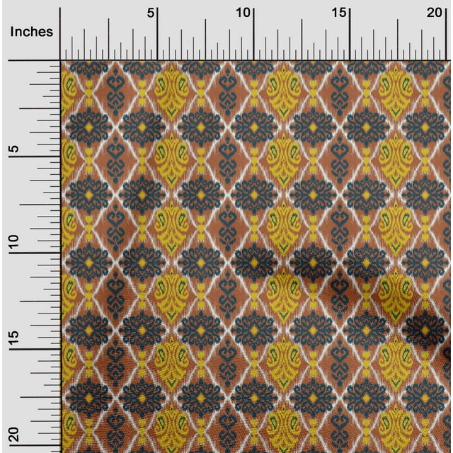 oneOone Polyester Lycra Fabric Geometric|Swirl & Paisley Ikat Fabric Prints By Yard 56 Inch Wide