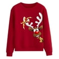 thumbnail image 2 of Sweat-shirt Imprimé de Mode Imprimé Graphique de Femmes de Noël Veste Mi-Longue à Capuche Outwear Doux Long Sleeve Fermeture Blouse Col Rond Cardigan d'Hiver, 2 of 6