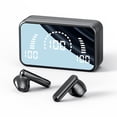 thumbnail image 1 of Auriculares inalámbricos V5.1 compatibles con Bluetooth Auriculares a prueba de sudor 9D Auriculares portátiles para teléfonos móviles Micrófono con estuche de carga Negro AweSitey EL005173-01B, 1 of 2